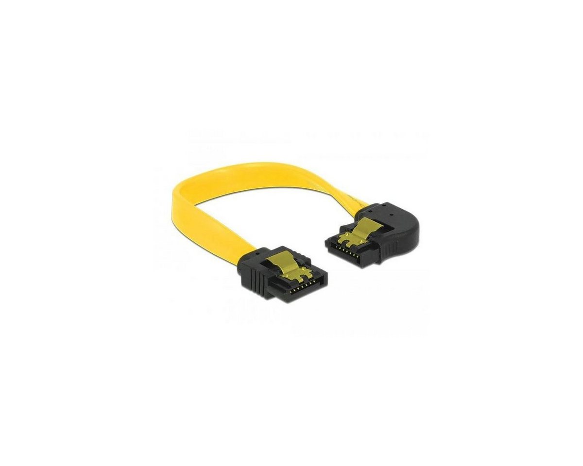 Delock SATA 6 Gb/s Kabel gerade auf links gewinkelt 10 cm gelb Computer-Kabel von Delock