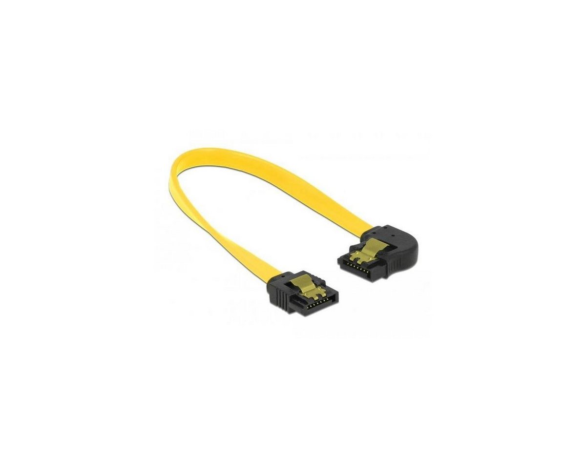 Delock SATA 6 Gb/s Kabel gerade auf links gewinkelt 20 cm gelb Computer-Kabel von Delock