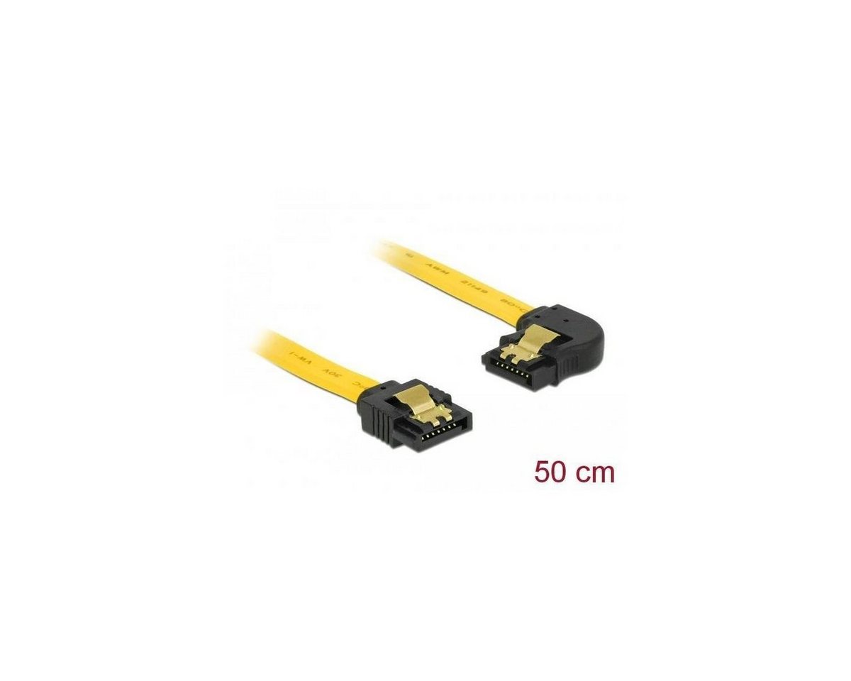 Delock SATA 6 Gb/s Kabel gerade auf links gewinkelt 50 cm gelb Computer-Kabel von Delock