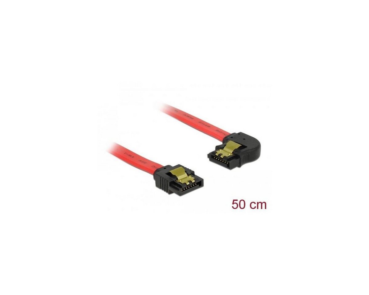 Delock SATA 6 Gb/s Kabel gerade auf links gewinkelt 50 cm rot Computer-Kabel von Delock
