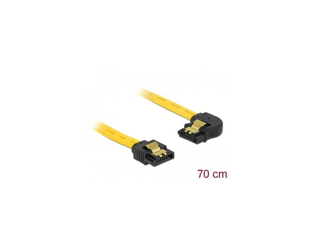 Delock SATA 6 Gb/s Kabel gerade auf links gewinkelt 70 cm gelb Computer-Kabel von Delock