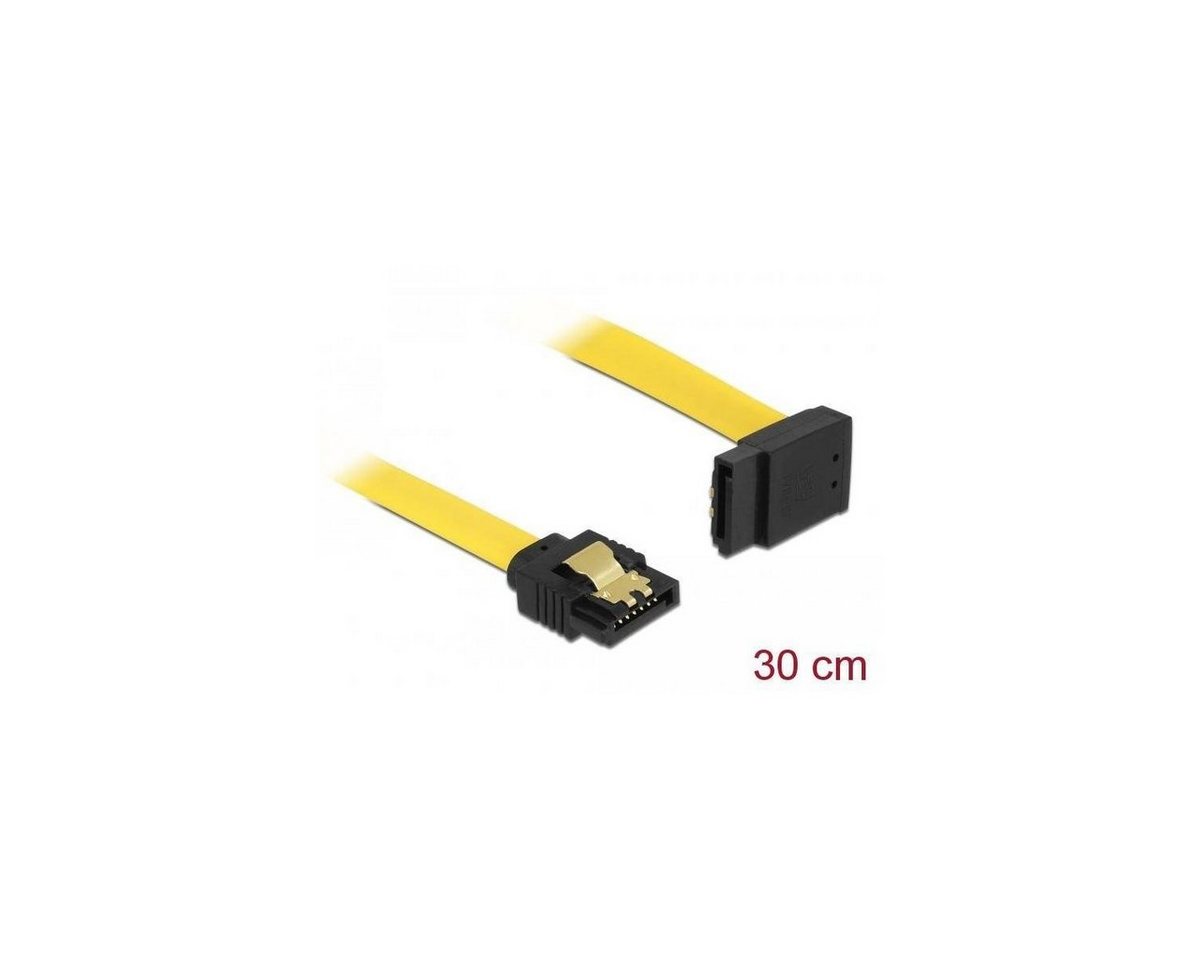 Delock SATA 6 Gb/s Kabel gerade auf oben gewinkelt 30 cm gelb Computer-Kabel von Delock