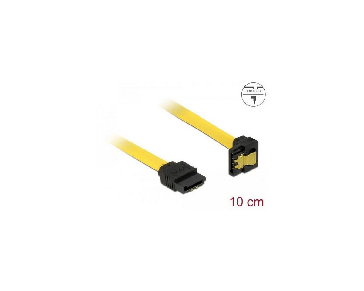 Delock SATA 6 Gb/s Kabel gerade auf unten gewinkelt 10 cm gelb Computer-Kabel von Delock