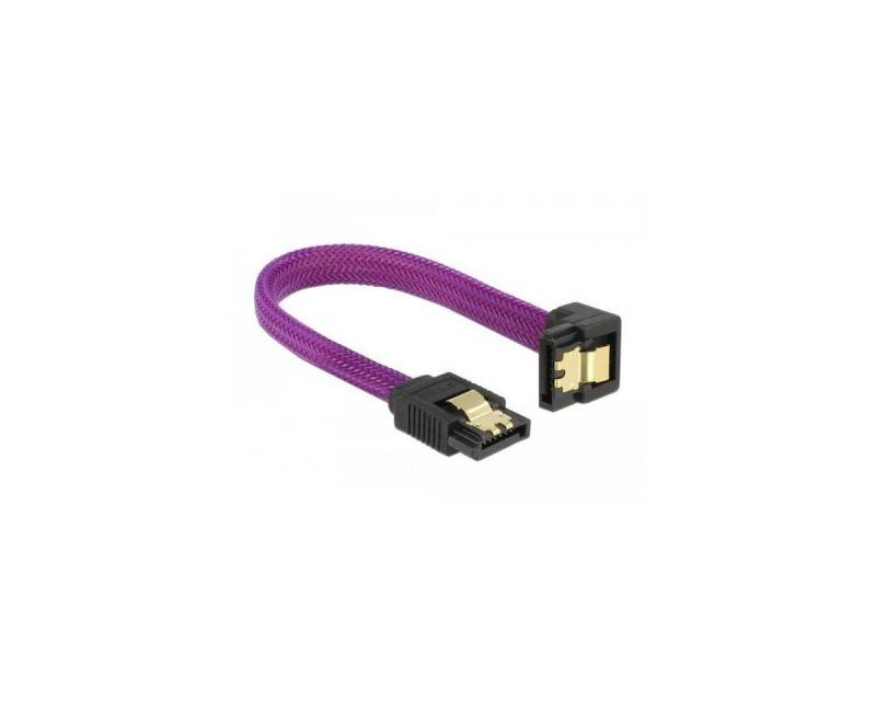 Delock SATA 6 Gb/s Kabel gerade auf unten gewinkelt 10 cm violett Computer-Kabel von Delock