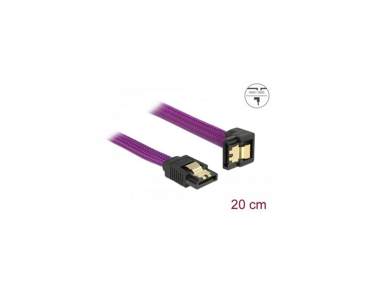 Delock SATA 6 Gb/s Kabel gerade auf unten gewinkelt 20 cm violett Computer-Kabel von Delock