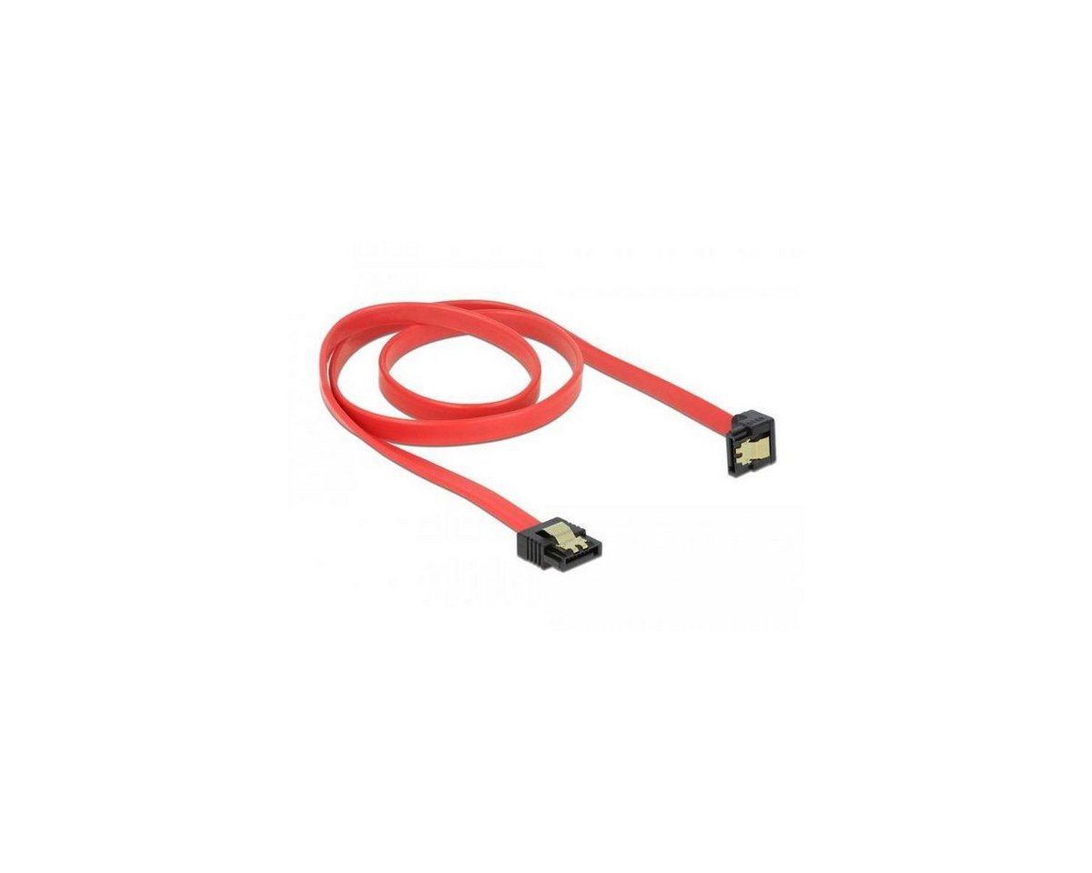 Delock SATA 6 Gb/s Kabel gerade auf unten gewinkelt 70 cm rot Computer-Kabel von Delock