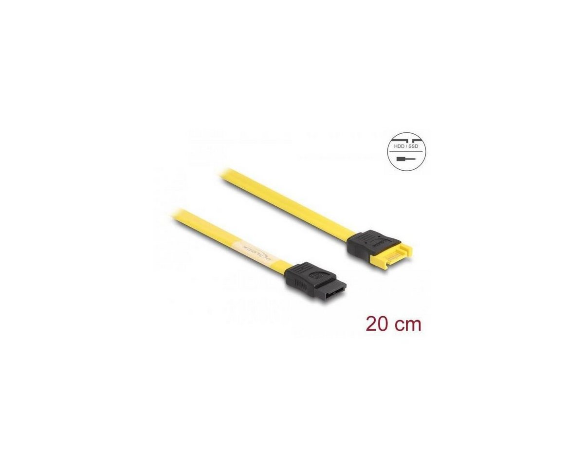 Delock SATA 6 Gb/s Verlängerungskabel 20 cm gelb Computer-Kabel, S-ATA von Delock