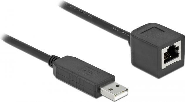 Delock - Serieller Adapter - USB (M) bis RJ-45 (W) - 1,0m - USB / USB2.0 / EIA-232 - Schwarz (64164) von Delock
