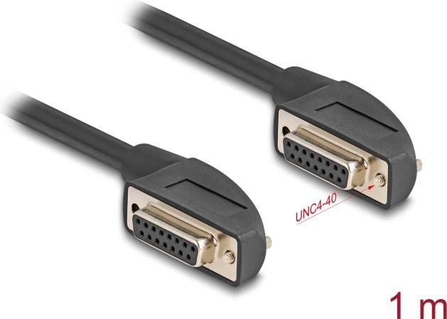 Delock Serielles Kabel D-Sub 15 Buchse mit Schraube 90° nach rechts gewinkelt zu 15 (80476) von Delock