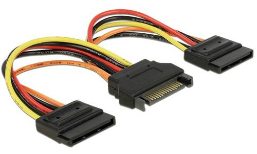 Delock Strom Anschlusskabel 0.15m Schwarz, Orange, Rot, Gelb von Delock