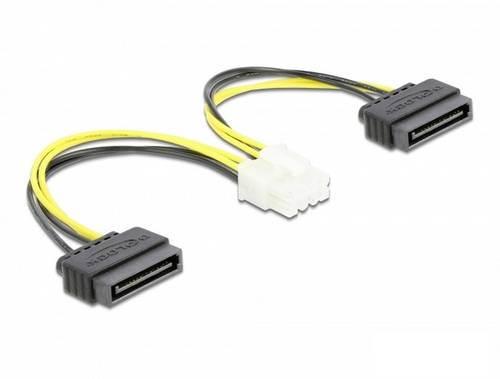 Delock Strom Anschlusskabel 0.15m Schwarz, Weiß von Delock