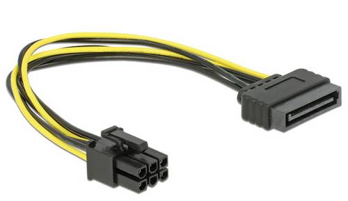 Delock Strom Anschlusskabel 0.21m Schwarz, Gelb von Delock