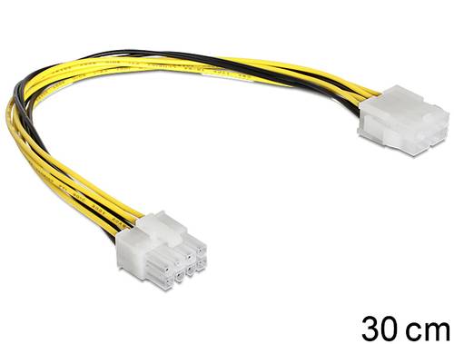 Delock Strom Anschlusskabel 0.3m Schwarz, Gelb von Delock