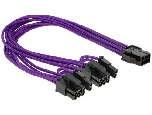 Delock Strom Anschlusskabel 0.3m Schwarz, Violett von Delock