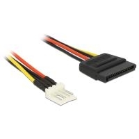 Delock Stromkabel SATA 15 Pin Buchse > 4 Pin Floppy Stecker 24 cm (83877) von Delock