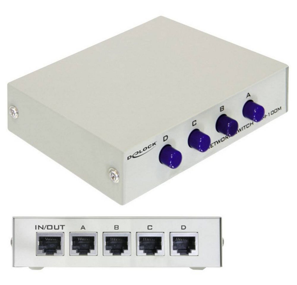 Delock Switch RJ45 10/100 Mb/s 4-Port manuell, beige Netzwerk-Switch Delock Switch RJ45 10/100 Mb/s 4-Port manuell, beige Netzwerk-Switch von Delock