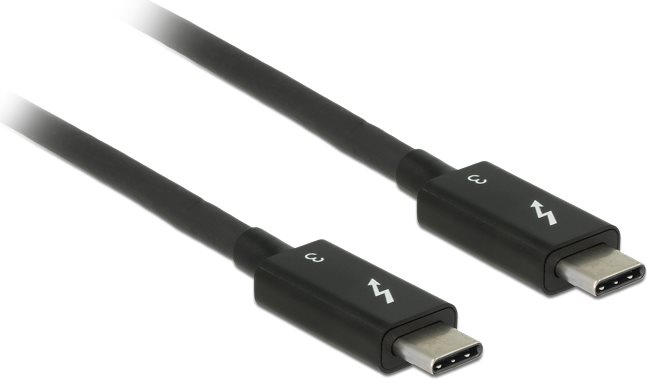 Delock Thunderbolt 3 (40 Gb/s) USB-C Kabel Stecker > Stecker passiv 0,5 m 5 A schwarz (84844) von Delock