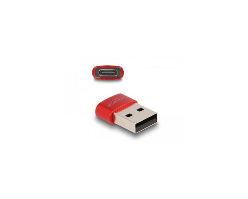 Delock USB 2.0 Adapter USB Typ-A Stecker zu USB Type-C(TM) Buchse rot Computer-Kabel, USB, USB von Delock