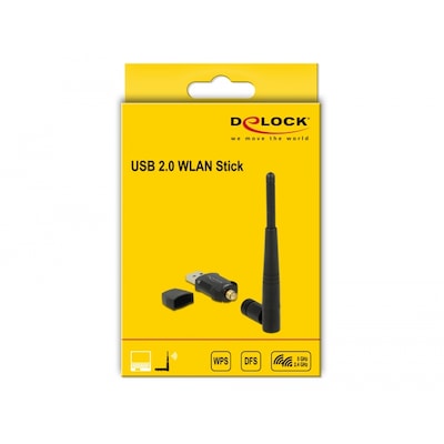 Delock USB 2.0 Dualband WLAN ac/a/b/g/n Stick 433 + 150 Mbps m. externer Antenne von Delock