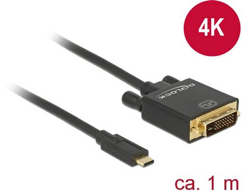 Delock USB-C® / DVI Adapterkabel USB-C® Stecker, DVI-D 24+1pol. Stecker 1.00m Schwarz 85320 vergol von Delock