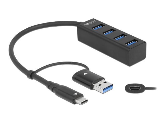 Delock USB-Hub 4 x USB 3.2 Gen 1 + 1 x USB-C 3.2 Gen 1 von Delock