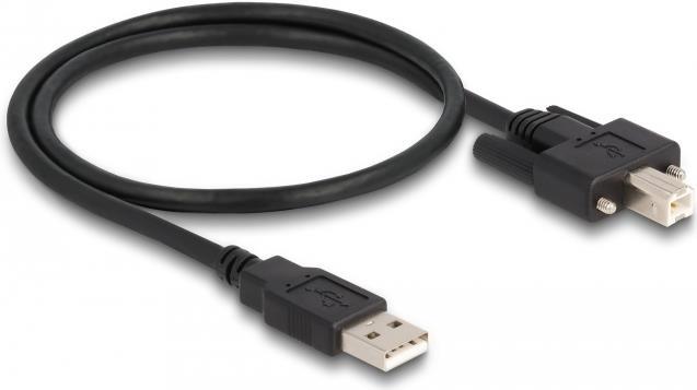 Delock - USB-Kabel - USB (M) bis USB Typ B (M) schraubbar - USB2.0 - 50cm - Schwarz (87197) von Delock