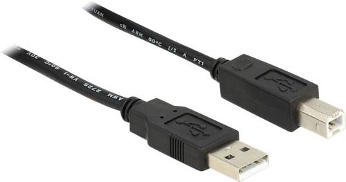 Delock USB-Kabel USB 2.0 USB-A Stecker, USB-B Stecker 20.00m Schwarz UL-zertifiziert 83557 von Delock