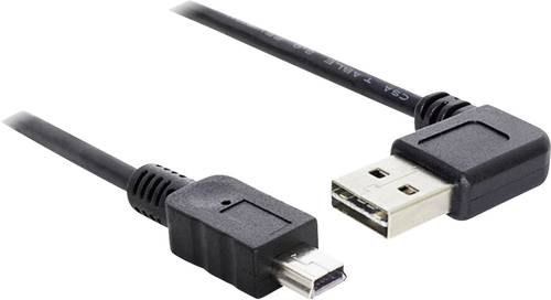 Delock USB-Kabel USB 2.0 USB-A Stecker, USB-Mini-B Stecker 1.00m Schwarz vergoldete Steckkontakte, U von Delock