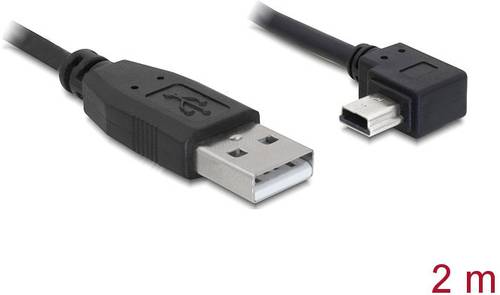 Delock USB-Kabel USB 2.0 USB-A Stecker, USB-Mini-B Stecker 2.00m Schwarz 82682 von Delock