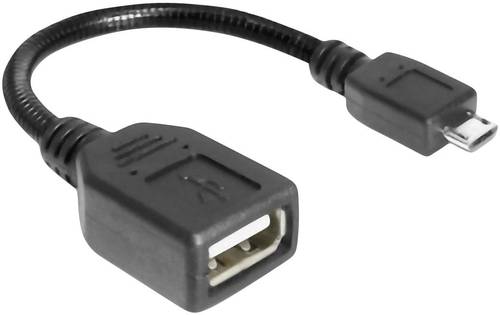 Delock USB-Kabel USB 2.0 USB-Micro-B Stecker, USB-A Buchse 0.15m Schwarz mit OTG-Funktion 83293 von Delock