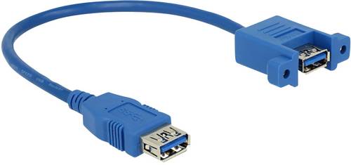 Delock USB-Kabel USB 3.2 Gen1 (USB 3.0 / USB 3.1 Gen1) USB-A Buchse, USB-A Buchse 0.25m Blau 85111 von Delock