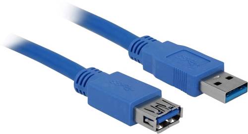 Delock USB-Kabel USB 3.2 Gen1 (USB 3.0 / USB 3.1 Gen1) USB-A Stecker, USB-A Buchse 1.00m Blau vergol von Delock