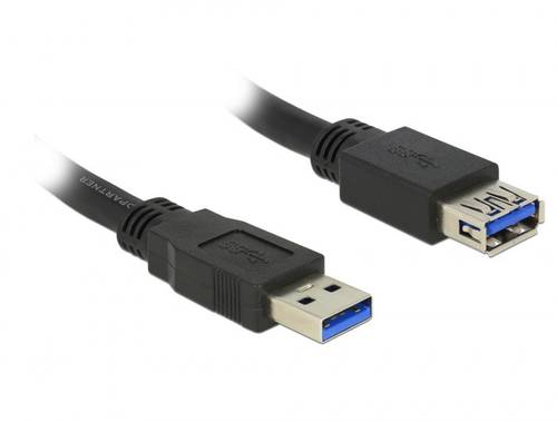 Delock USB-Kabel USB 3.2 Gen1 (USB 3.0 / USB 3.1 Gen1) USB-A Stecker, USB-A Buchse 5.00m Schwarz ver von Delock