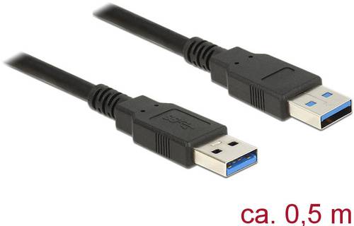Delock USB-Kabel USB 3.2 Gen1 (USB 3.0 / USB 3.1 Gen1) USB-A Stecker, USB-A Stecker 0.50m Schwarz ve von Delock
