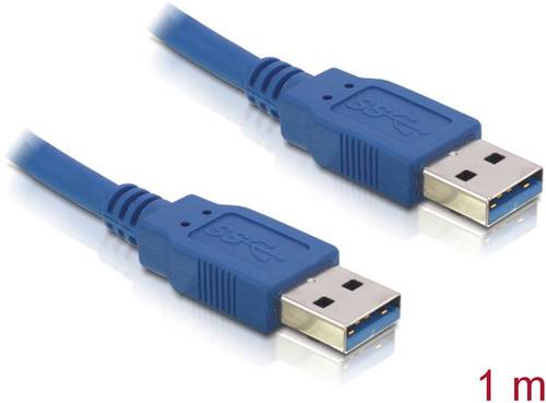 Delock USB-Kabel USB 3.2 Gen1 (USB 3.0 / USB 3.1 Gen1) USB-A Stecker, USB-A Stecker 1.00m Blau vergo von Delock