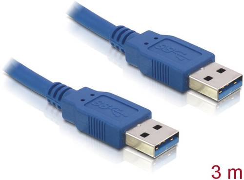 Delock USB-Kabel USB 3.2 Gen1 (USB 3.0 / USB 3.1 Gen1) USB-A Stecker, USB-A Stecker 3.00m Blau vergo von Delock