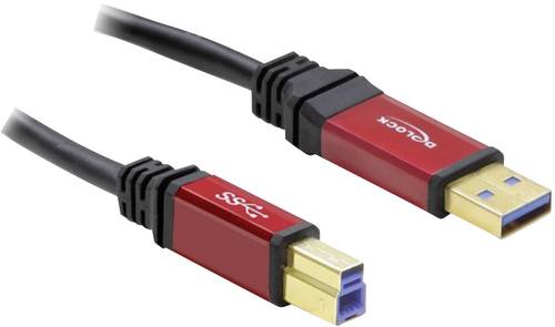 Delock USB-Kabel USB 3.2 Gen1 (USB 3.0 / USB 3.1 Gen1) USB-A Stecker, USB-B Stecker 1.00m Rot, Schwa von Delock