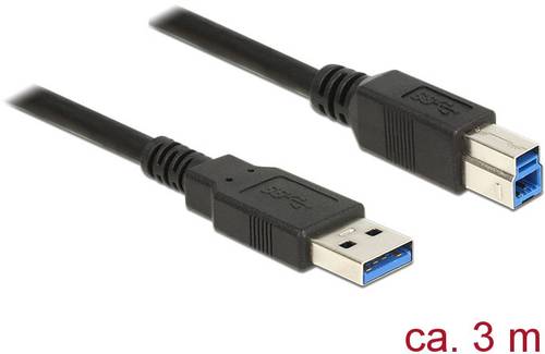 Delock USB-Kabel USB 3.2 Gen1 (USB 3.0 / USB 3.1 Gen1) USB-A Stecker, USB-B Stecker 3.00m Schwarz ve von Delock
