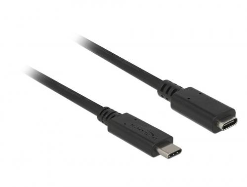 Delock USB-Kabel USB 3.2 Gen1 (USB 3.0 / USB 3.1 Gen1) USB-C® Stecker, USB-C® Buchse 1.00m Schwarz von Delock