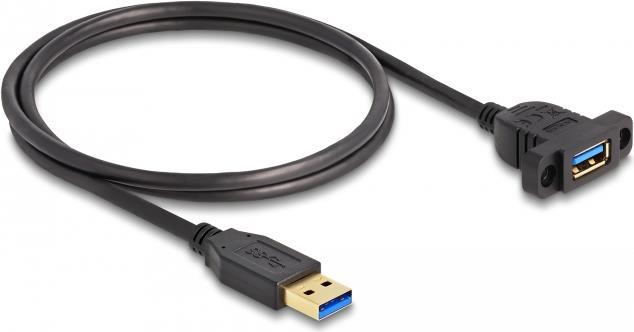 Delock - USB-Kabel - USB Typ A (W) zu USB Typ A (M) - USB 3.2 Gen 1 - 1 m - Schwarz von Delock