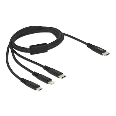 Delock USB Ladekabel 3 in 1 USB Type-C zu Lightning / Micro USB / USB Type-C 1m Delock USB Ladekabel 3 in 1 USB Type-C zu Lightning / Micro USB / USB Type-C 1m von Delock