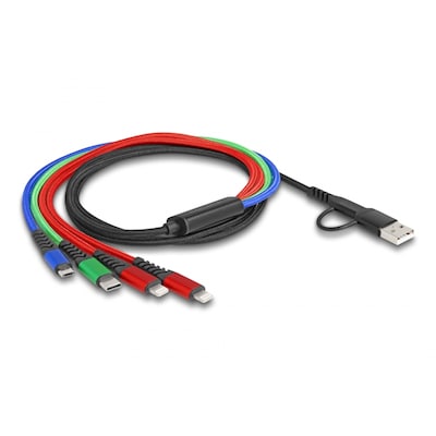 Delock USB Ladekabel 4 in 1 USB Typ-A + USB-C zu 2 x Lightning / Micro USB 1,2m Delock USB Ladekabel 4 in 1 USB Typ-A + USB-C zu 2 x Lightning / Micro USB 1,2m von Delock