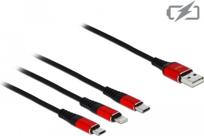 Delock USB Ladekabel 7,60cm (3) 1 für Lightning / Micro USB / USB Type-C 30 cm (85891) von Delock