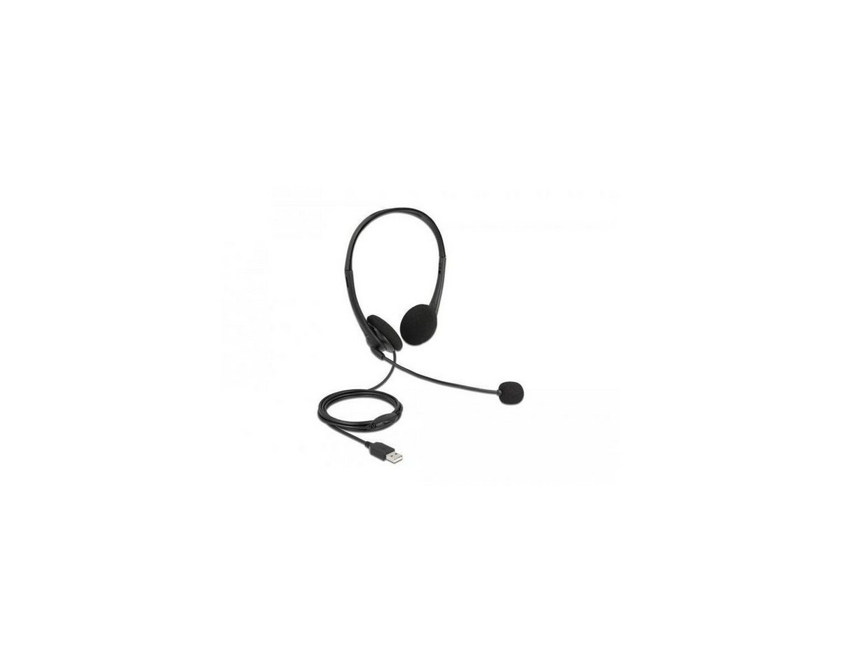 Delock USB Stereo Headset mit Lautstärkeregler für PC und Notebook Headset von Delock