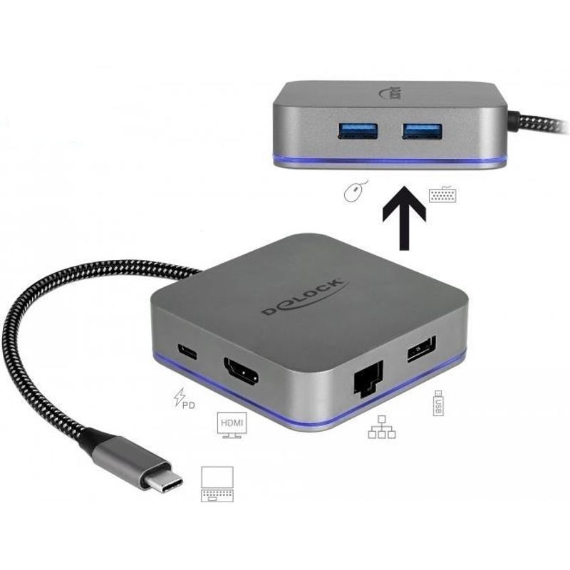 Delock USB Typ-C Dockingstation für Mobilgeräte 4k - HDMI, HUB, SD, PD 3.0 von Delock