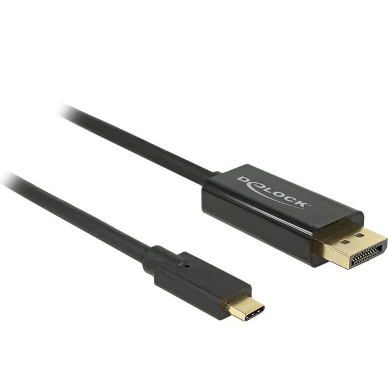 Delock USB Typ-C Stecker < DisplayPort Stecker (DP Alt Mode) 4K, 60Hz, 1m, schwarz von Delock