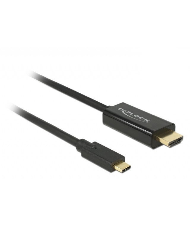 Delock USB Typ-C Stecker < HDMI Stecker (DP Alt Mode) 4K 30Hz, 1m, schwarz von Delock