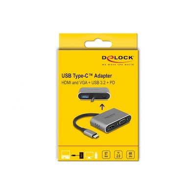 Delock USB Type-C™ Adapter zu HDMI und VGA mit USB 3.2 Port und PD von Delock