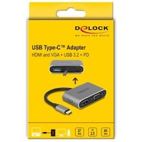 Delock USB Type-C™ Adapter zu HDMI und VGA mit USB 3.2 Port und PD von Delock