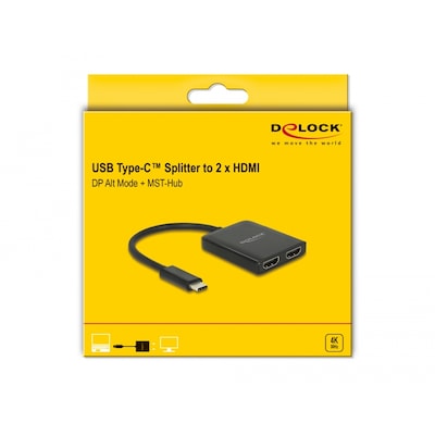 Delock USB Type-C™ Splitter (DP Alt Mode)  2 x HDMI out 4K 30 Hz von Delock